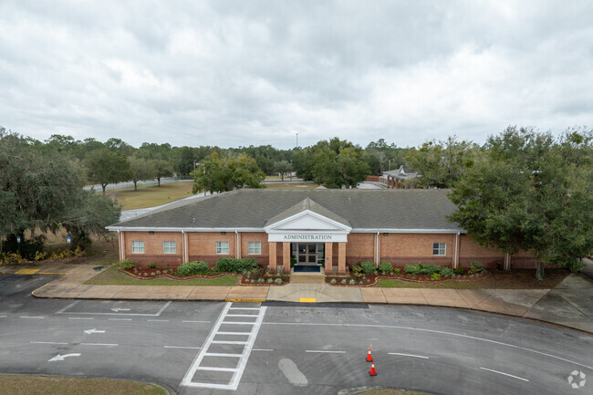 McRae Elementary School offers multiple entrances to it's Administration building.
