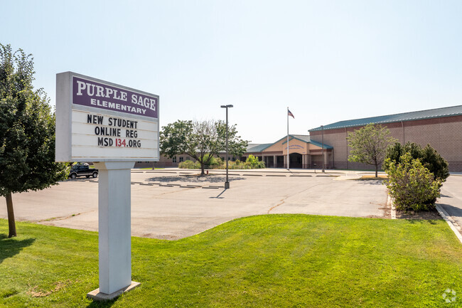 Marquee sign at Purple Sage Elementary.