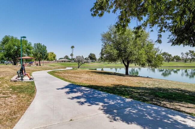 Dobson Ranch Park includes a trail that goes around the lake.