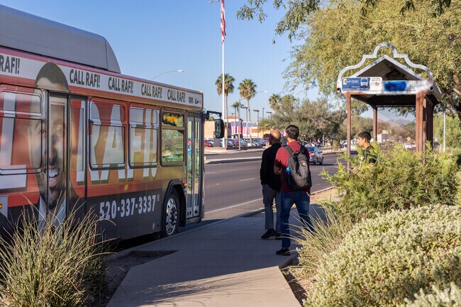 Sun Tran buses run along major roads near Miramonte in Tucson.