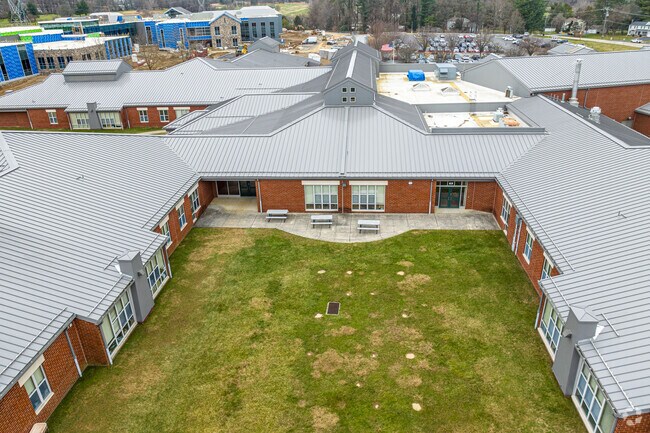 This courtyard at Kathryn D. Markley School is a peaceful place to rlax and reflect.
