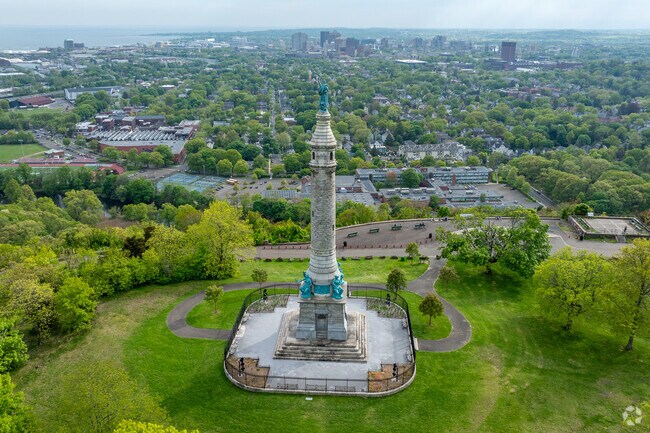 The East Rock Park offers stunning views of New Haven and the Long Island Sound.