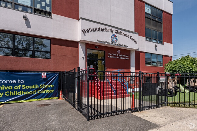 Yeshiva Of South Shore main entrance is gated along with one of two playgrounds in Woodmere.