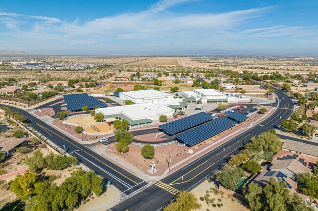 Aerial view of Mountain View School in Waddell.