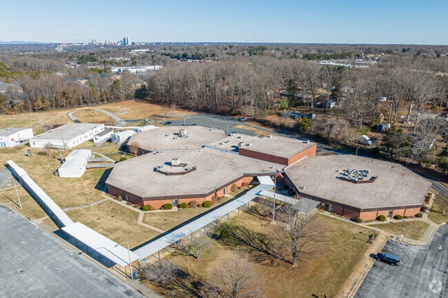 Griffith Elementary School features a distinctive octagonal building design.