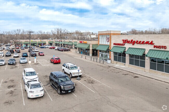 The shopping plaza at Rice Street and Larpenteur offers convenient shopping and dining options.