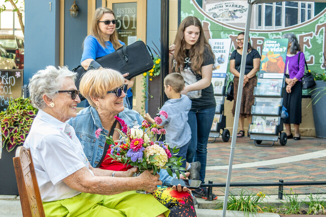 The Lafayette Farmers Market is a great place to meet with friends.