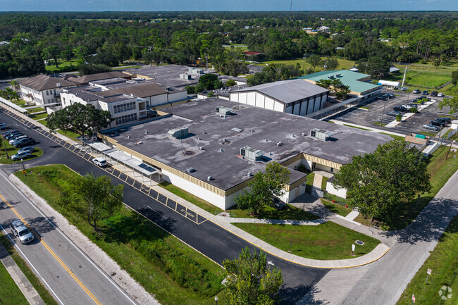 The Alva School is located near residential communities and Alva Park.