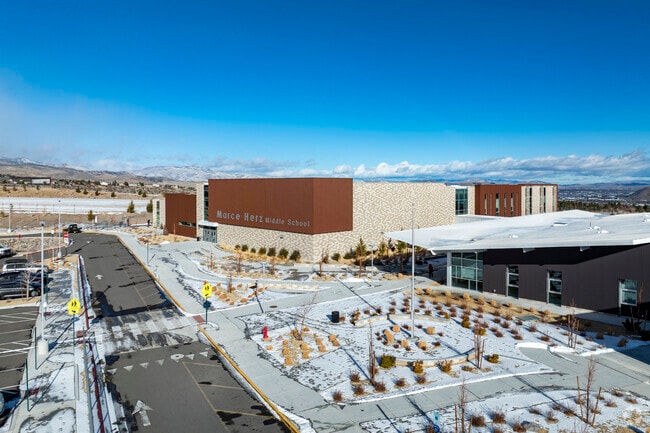 The drop-off lane at Marce Herz Middle School.