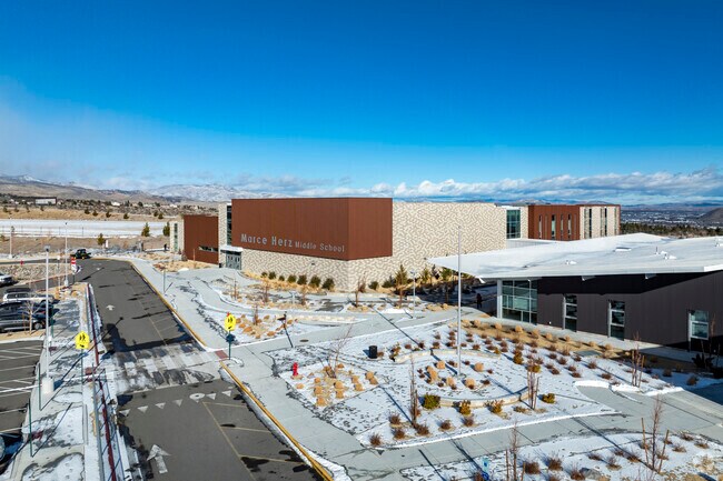 The drop-off lane at Marce Herz Middle School.