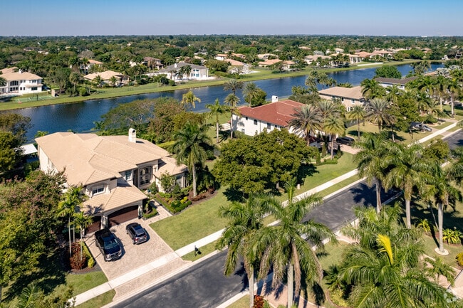 Modern waterfront Spanish style homes are found throughout the Robbins Park neighborhood.