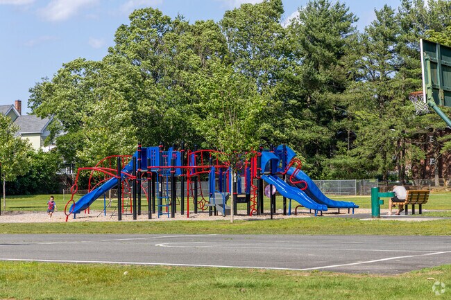 The youngest residents of the East Side neighborhood can enjoy the playground at JJ Round Park.