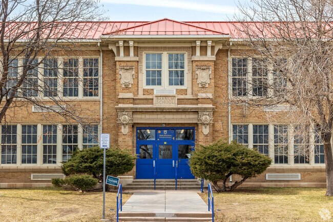 Barnum Elementary School has a classic brick-style architecture in Barnum, CO.