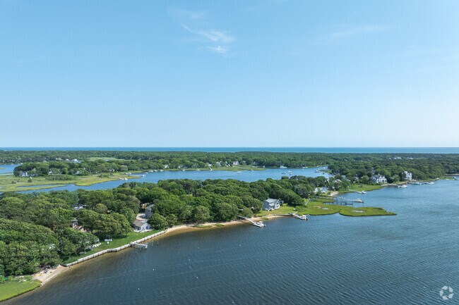 Monomoscoy Island is a large peninsula that jets out to Waquoit Bay.