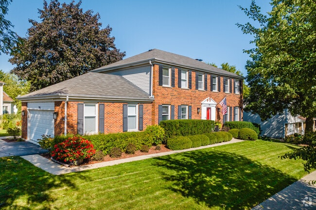Brick Colonial homes with manicured lawns are a common sight in Terramere.