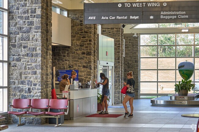 Travelers pass through Hagerstown Regional Airport near Fountainhead-Orchard Hills.