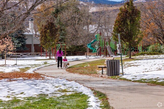 The paved path that runs through Belleview Acres Park makes for a walkable stroll.