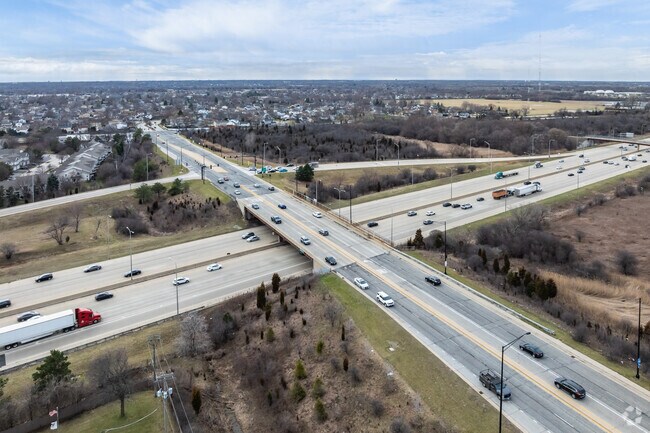 Elk Grove Village East is located adjacent to several major roadways.