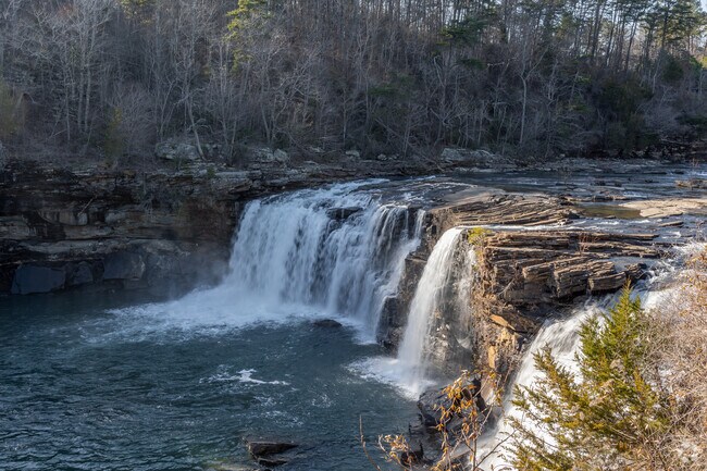 The falls at the Little River Canyon National Preserve in Ft Payne Alabama are a popular place for swimming in the summertime and kayaking.