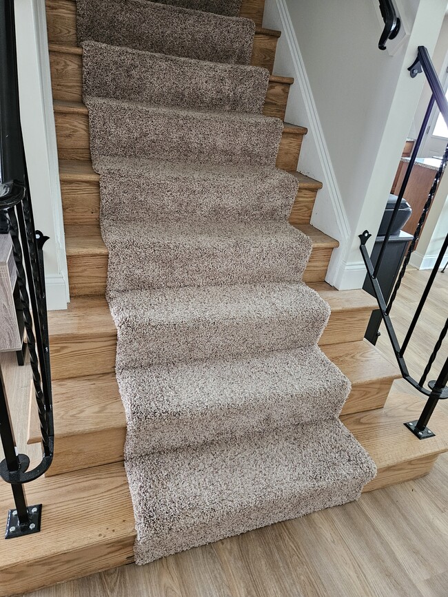 Wide hardwood stairs