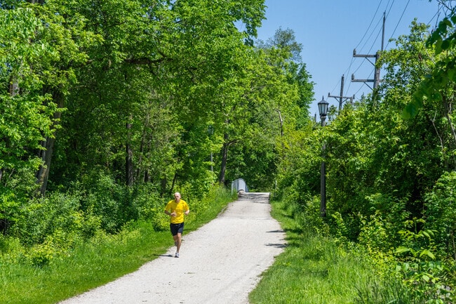 Running along the trails in Flowerfield is a favorite activity for locals.