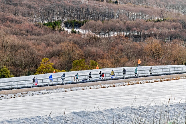 The snowy hills of Camelback offer an unparalleled winter experience in Mount Pocono, PA.