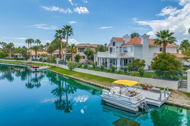 Desert Shores features lavish villas with direct access to water and private docks.