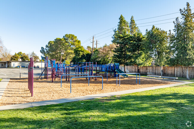 The playground at St. James School is fun for the students.