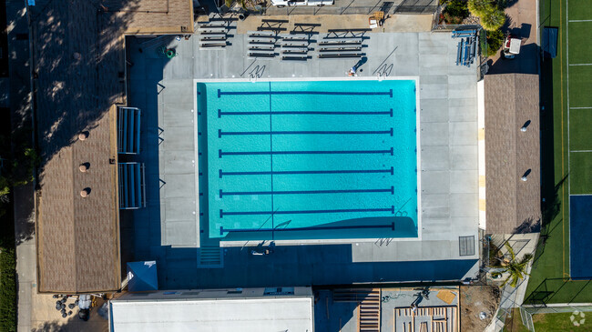 A view from above the pool at Christian Unified Schools in Granite Hills.