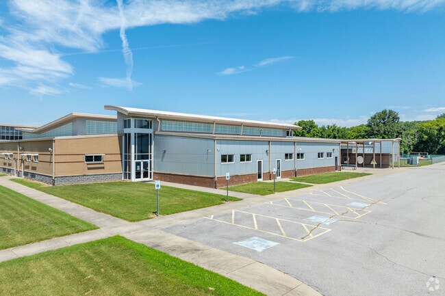 Carmel Elementary School is built in a modern style in Clarksville.