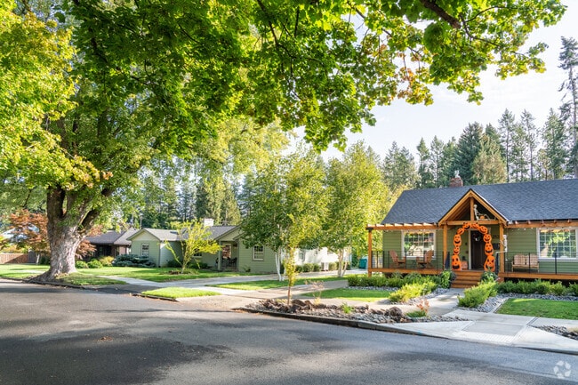 Residents in Spokane's Rockwood neighborhood decorate their homes for Halloween.