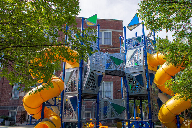 Cleveland Elementary School offers students a large playground to enjoy at recess.