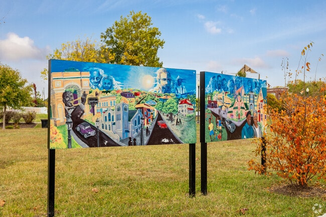 Turner Park murals celebrate historic figures who shaped Vandeventer's legacy.