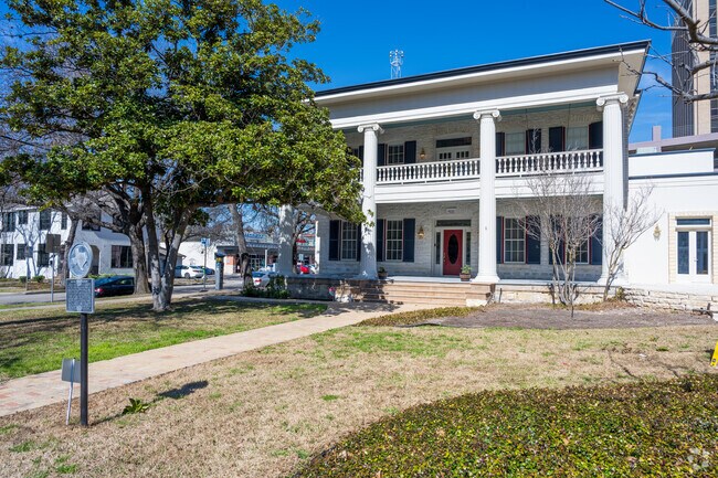 Historic landmarks enrich Uptown Austin’s walkable streetscape.