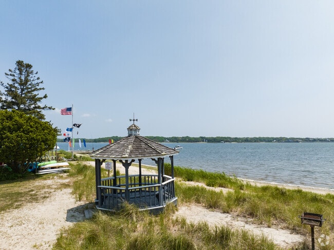 Newport Beach in East Moriches is a small beach with a gazebo and barbecues.