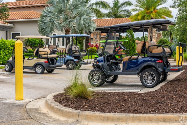 Golf cart parking in clubhouse at Verano.