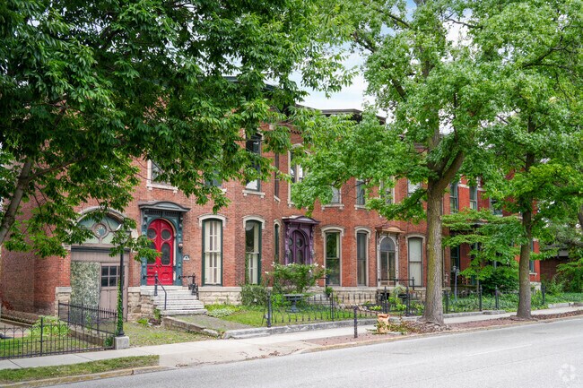 Rows of historic homes can be found throughout Downtown Lafayette.