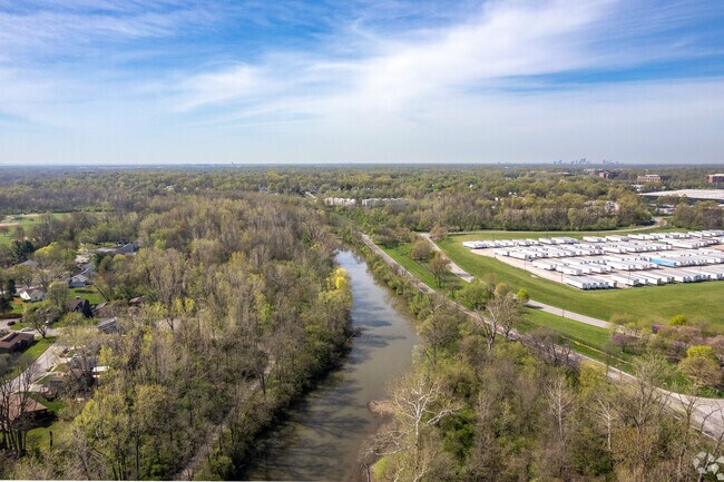 Big Walnut Creek forms a natural east border on the Wexmoor neighborhood.