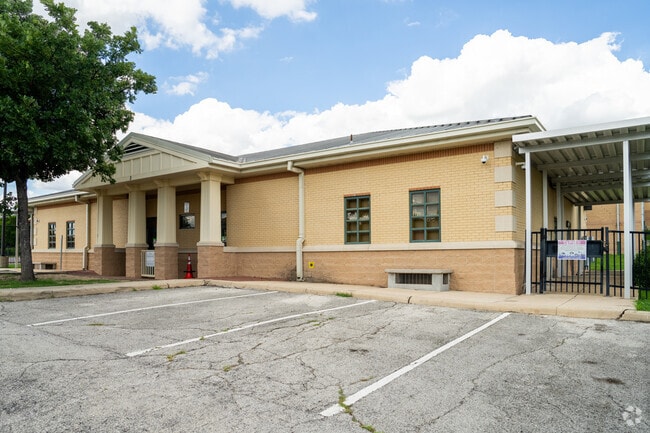 This entrance is for the faculty at Highland Park Elementary School.