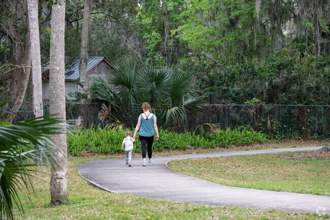 Buschman Park is located near Allandale and has a looped path that is over half a mile long.