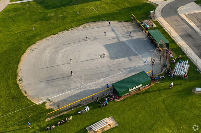 Baseball game 45 degree aerial