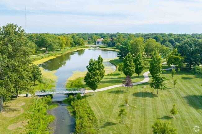 Mattis Park in Champaign near Bolton Field has a beautiful lake and nice walking trails.