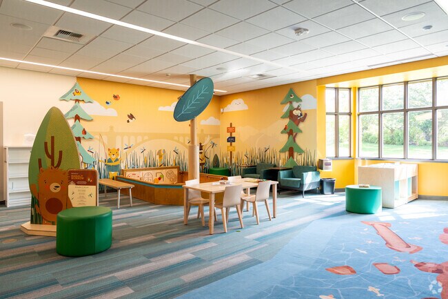 The library in the North Indian trail neighborhood has a play area for the kids.