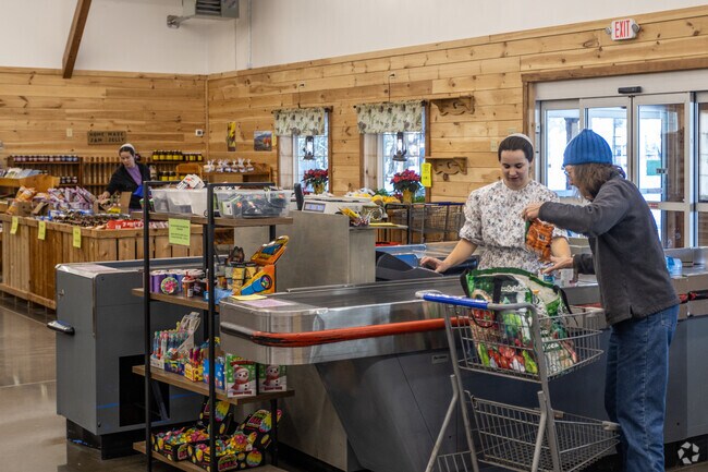 Brownfield Country Market is the main local spot for groceries, offering discounted items and fresh produce.