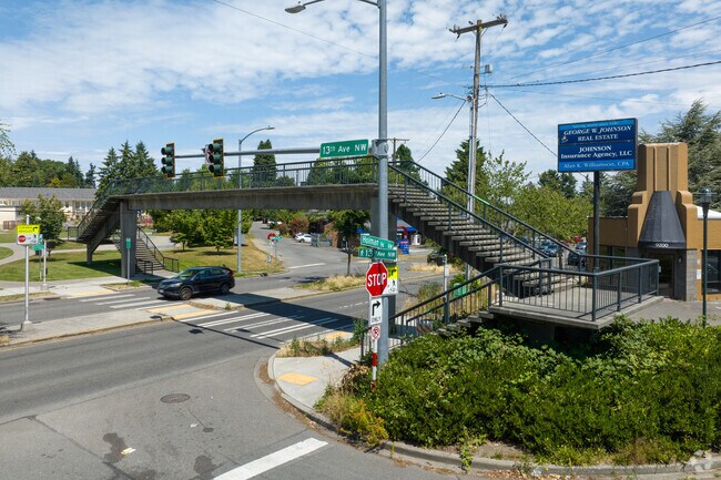 Sidewalks and elevated crossings make Crown Hill pedestrian friendly.