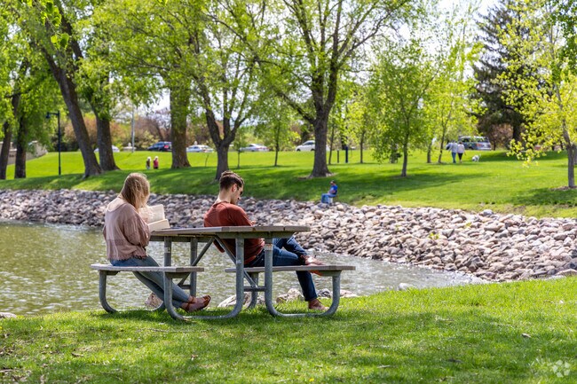 Gray's Lake Park, near Watrous Heights, offers picnic tables and riverside views for visitors.