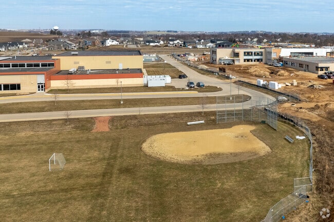 Waunakee Intermediate School has a baseball field in the rear.