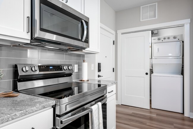Each apartment includes Washer/Dryers and stainless steel appliances.