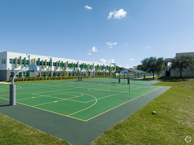 An aerial view of the basketball of Thomas Jefferson Middle School.