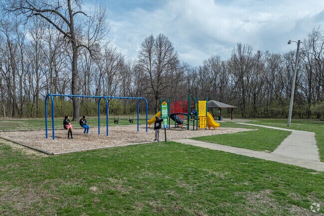 Kids flock to the playground at Schmoeger Park after school.